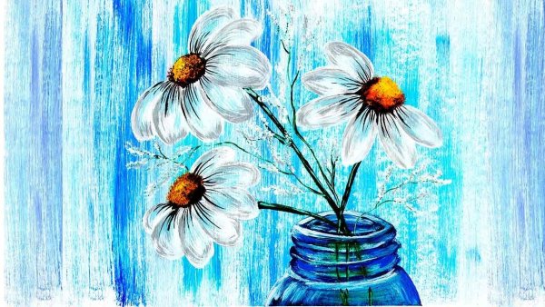 Ромашка гуашь легкий