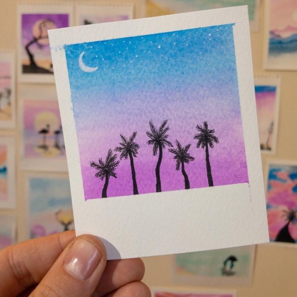 Пейзажи в стиле полароид