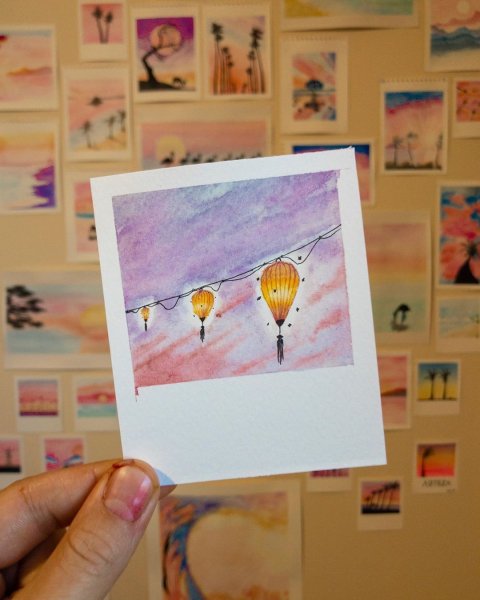 Мини картины гуашью