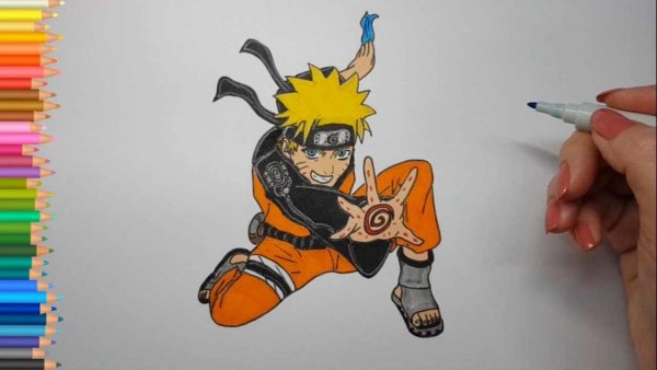 Наруто маркерами легко