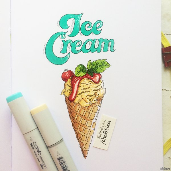 Мороженое скетч маркерами