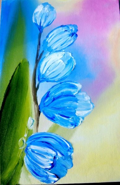 Цветы гуаш.ю для начинающих