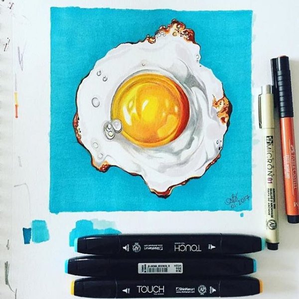 Рисунок скетч маркерами для начинающих пошагово