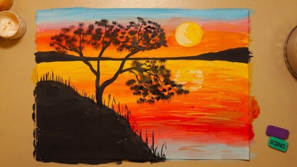 Правополушарное рисование для детей закат