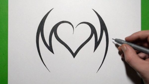 Рисунки чёрным фломастером