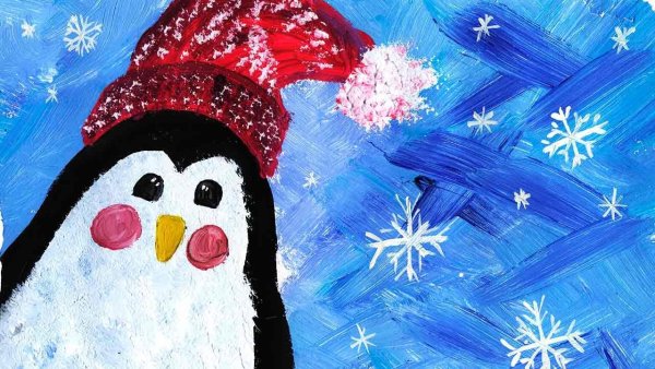 Новогодние рисунки гуашью легкие