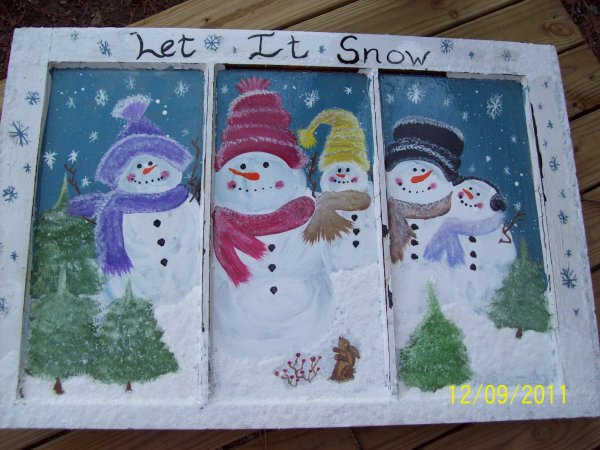 Снеговик на окно