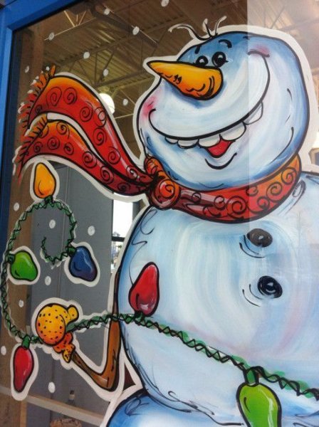 Новогодние украшения на окна цветные