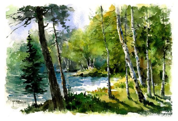 Живопись гуашь Мастрюковские озера