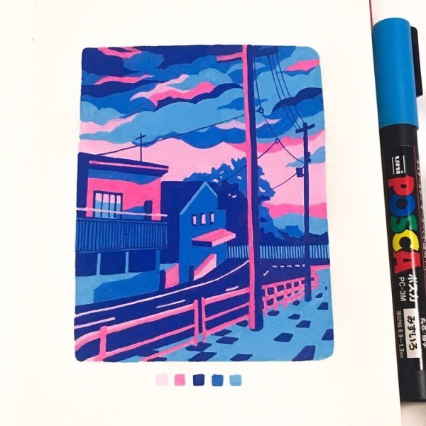 Живопись фломастерами