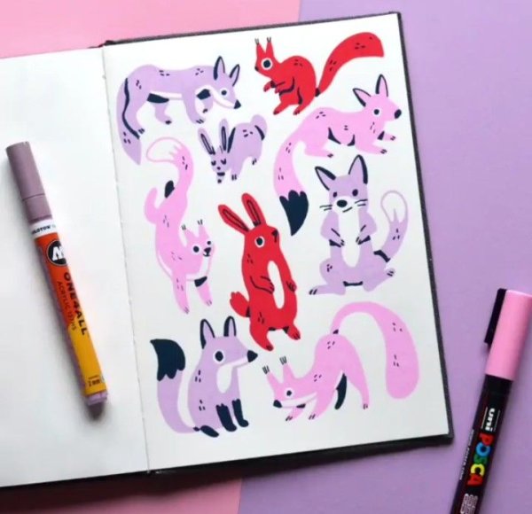 Рисунки акриловыми маркерами