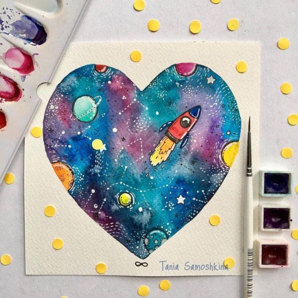Космос акварелью