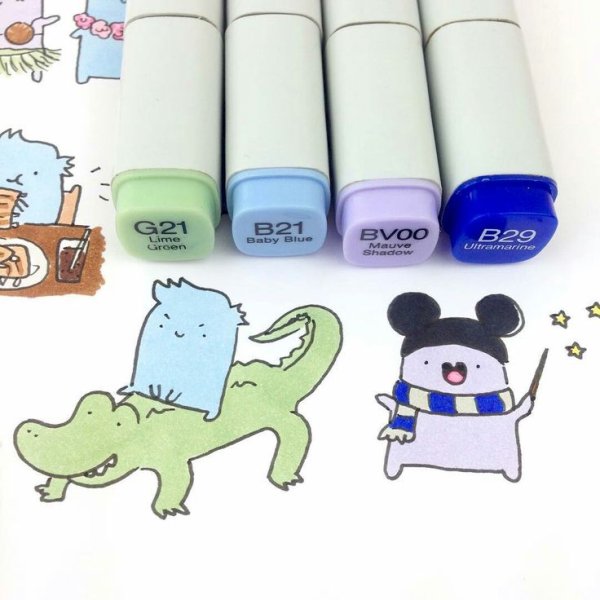 Наклейки маркерами легкие