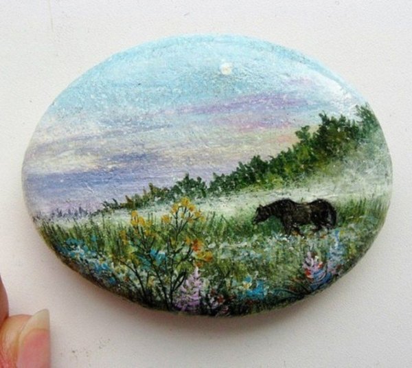 Рисование на камнях пейзажи