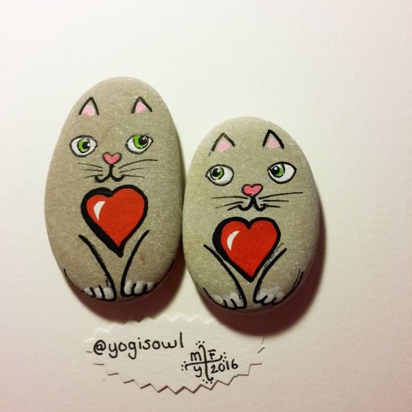 Рисование природы на гальке