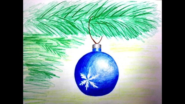 Рисование новогодней игрушки