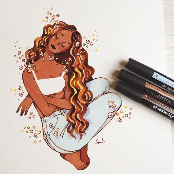 Рисунки маркерами