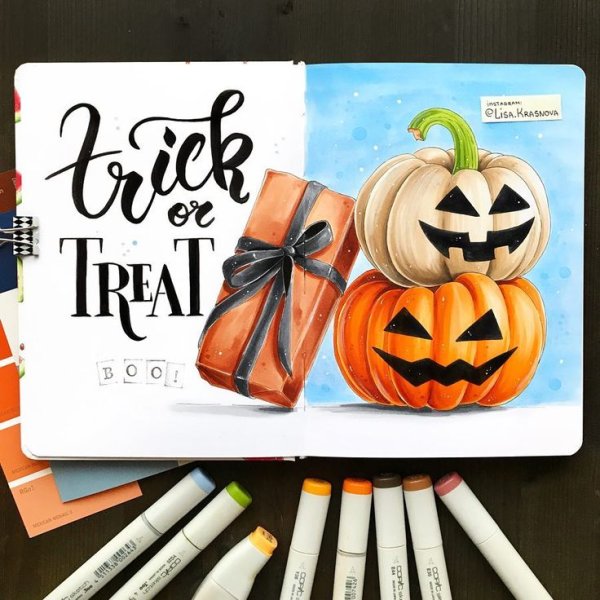 Хэллоуин маркерами