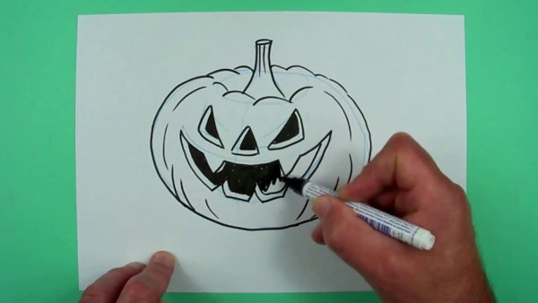 Рисунки на Хэллоуин фломастерами