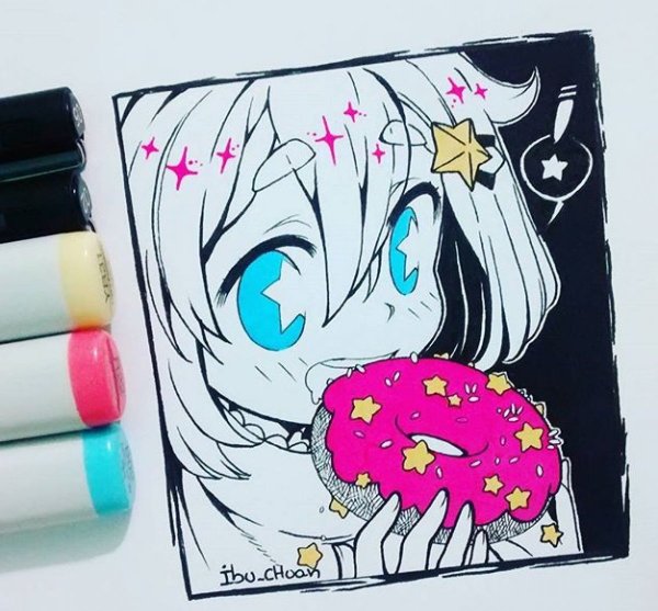 Аниме рисунки фломастерами