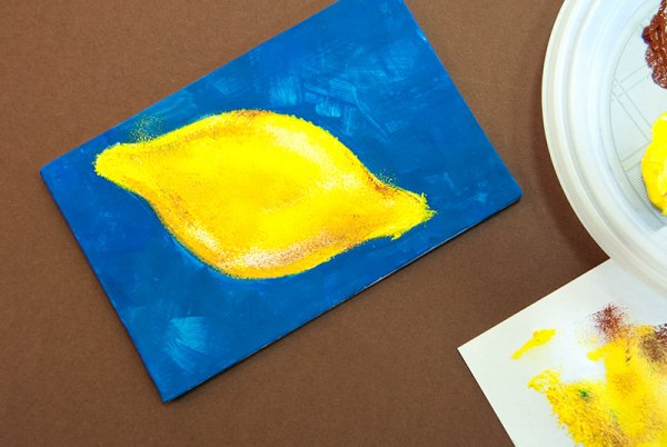 Рисование гуашью губкой