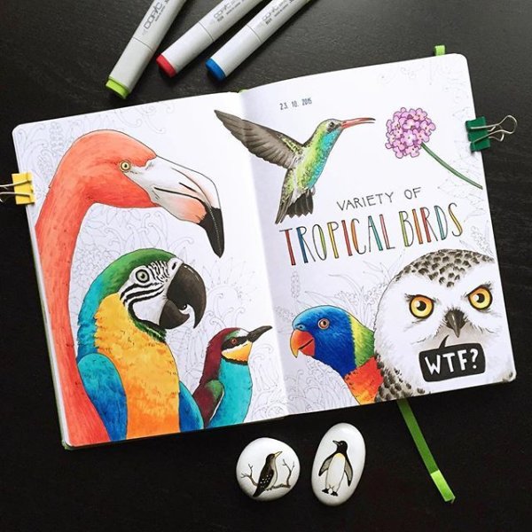 Идеи для рисунков в скетчбуке маркерами