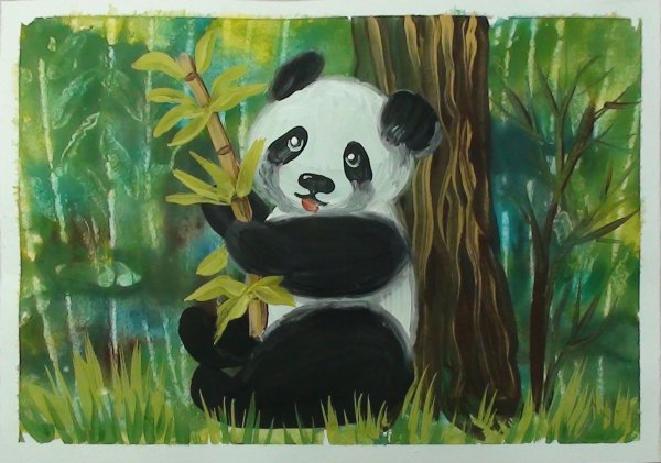 Панда гуашью