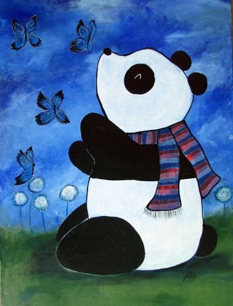 Панда красками