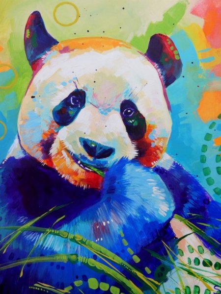 Панда красками
