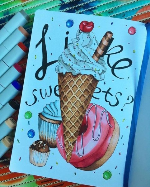 Мороженое маркерами