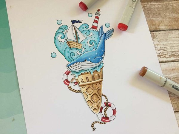 Скетчинг мороженое