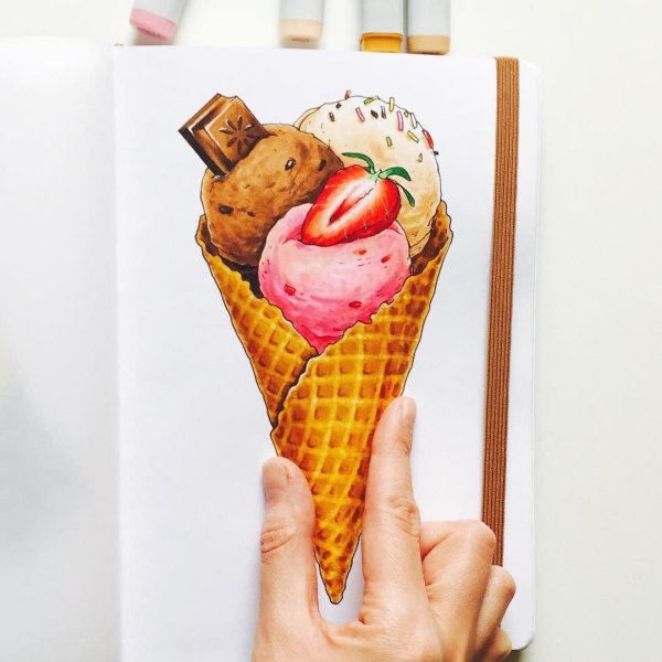 Мороженое маркерами