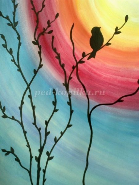 Рисование для детей красками Весна