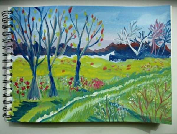 Весенний пейзаж детский