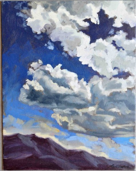 Облака гуашью