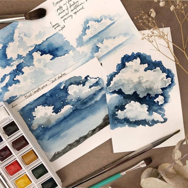 Тучи акварелью