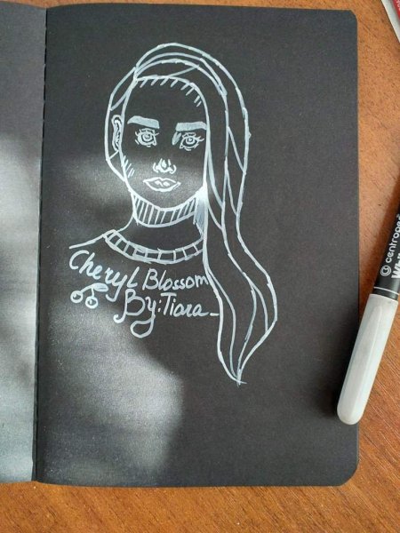 Скетчи на черной бумаге маркерами