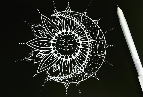 Рисунки чёрной ручкой