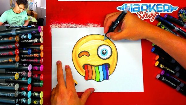 Рисунки фломастерами легкие