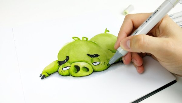 Рисунки маркерами Touch New для начинающих животные