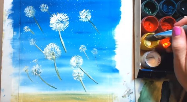 Правополушарное рисование для детей одуванчики