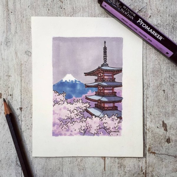 Пейзаж маркерами