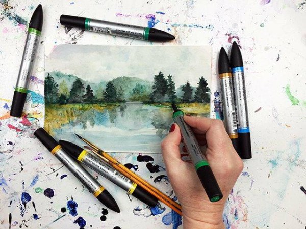 Живопись акварельными маркерами