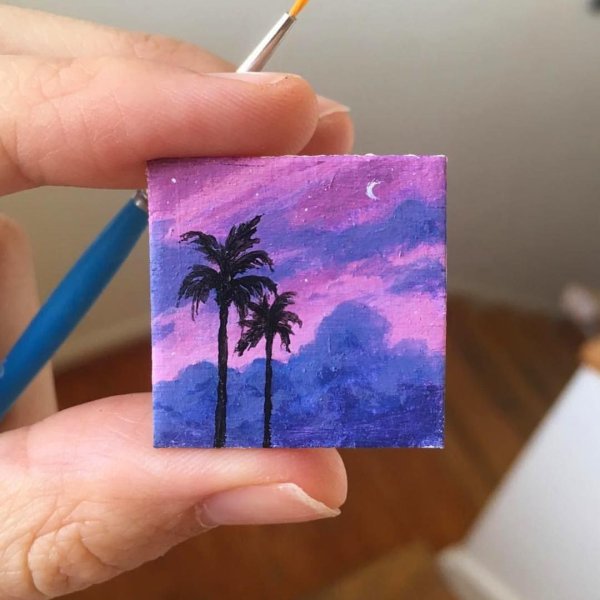 Мини пейзажи акрилом