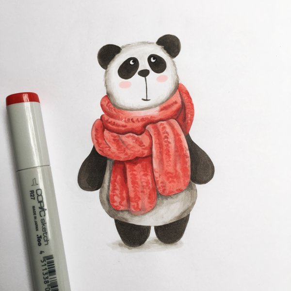 Панда маркерами