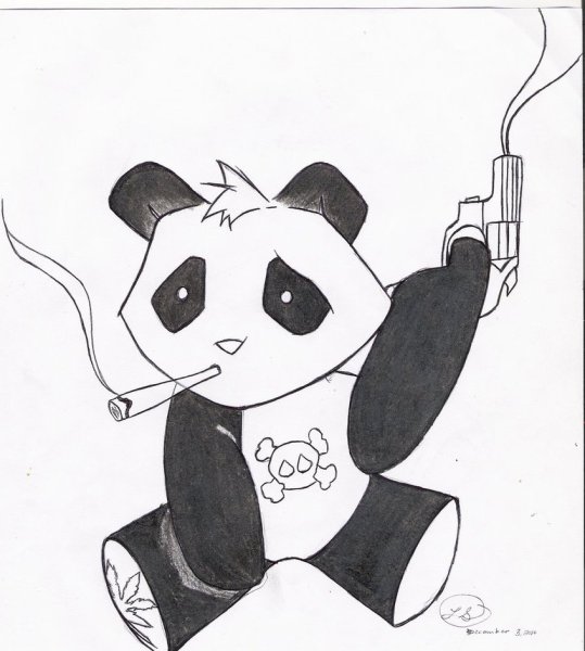 Панда для срисовки карандашом