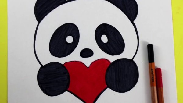 Лёгкие рисунки панды