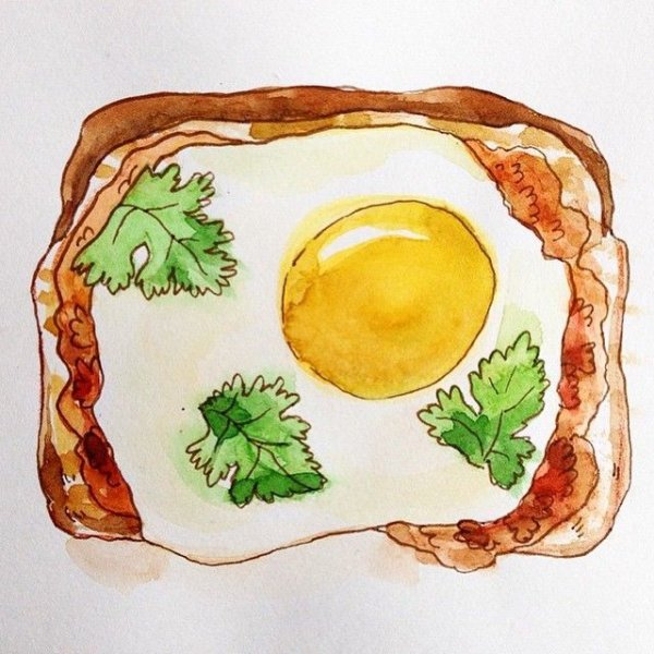 Яичница цветными карандашами