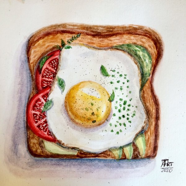 Рисунок маркерами глазунья