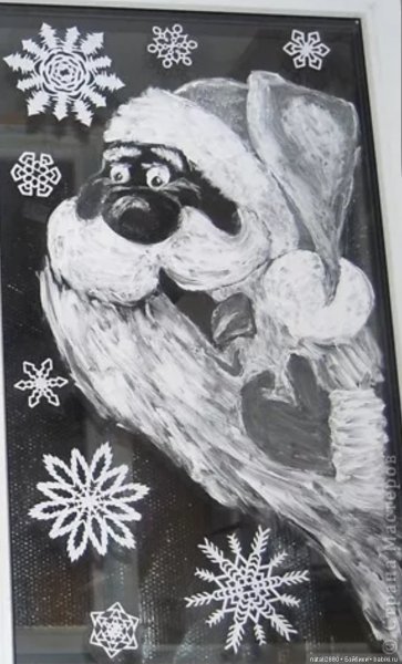 Рисование зубным порошком на окнах